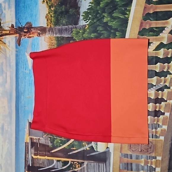 BCBGMaxazria Colorblock Mini Skirt Size Medium NWT - Picture 2 of 9